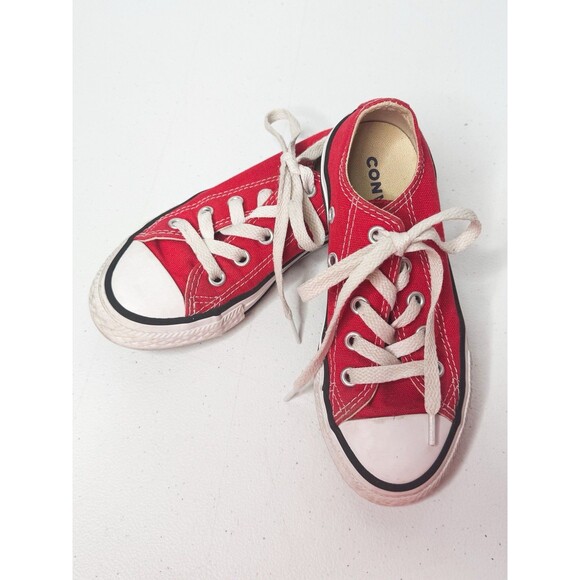 Kids Converse Chuck Taylor Low Top Sneakers Red Size 11 Kids Unisex Shoes - Picture 7 of 14